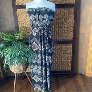 3 Pink Heart small black and tan floor length tank dress